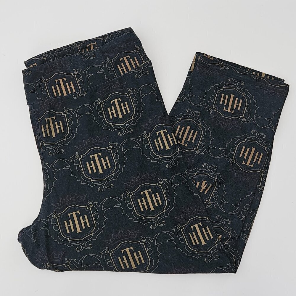 Disney HTH Hollywood Terror Hotel Cropped Leggings Sz Large Tower of Terror READ